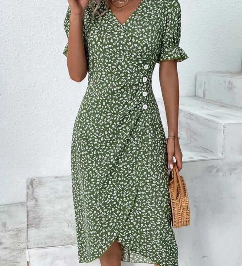 Giselle - Floral V-Neck Dress