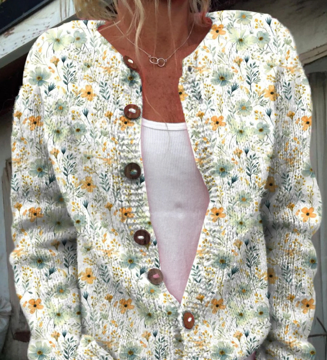 Valerie - Watercolour Rose Cardigan