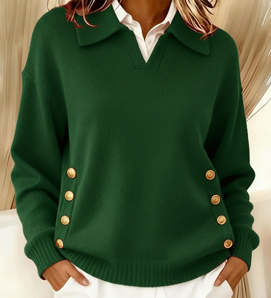 Vicenta | Pull avec Col Polo et Boutons