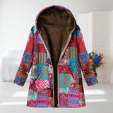 Constance - Multicoloured Patchwork Fleece-Lined Coat