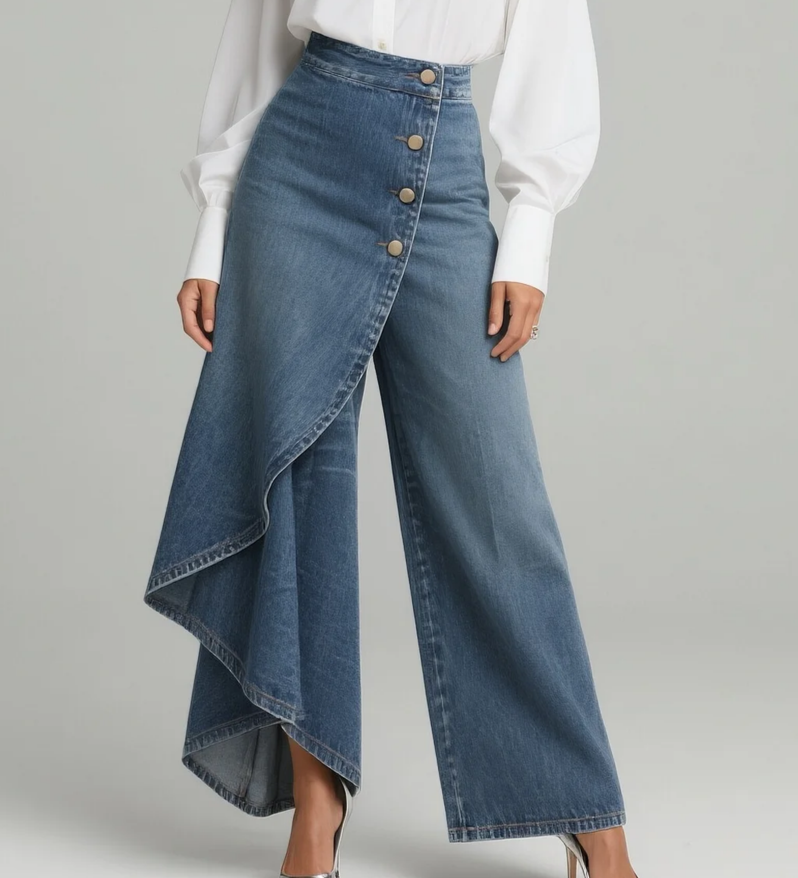 Amelia - Wrap Denim Pants