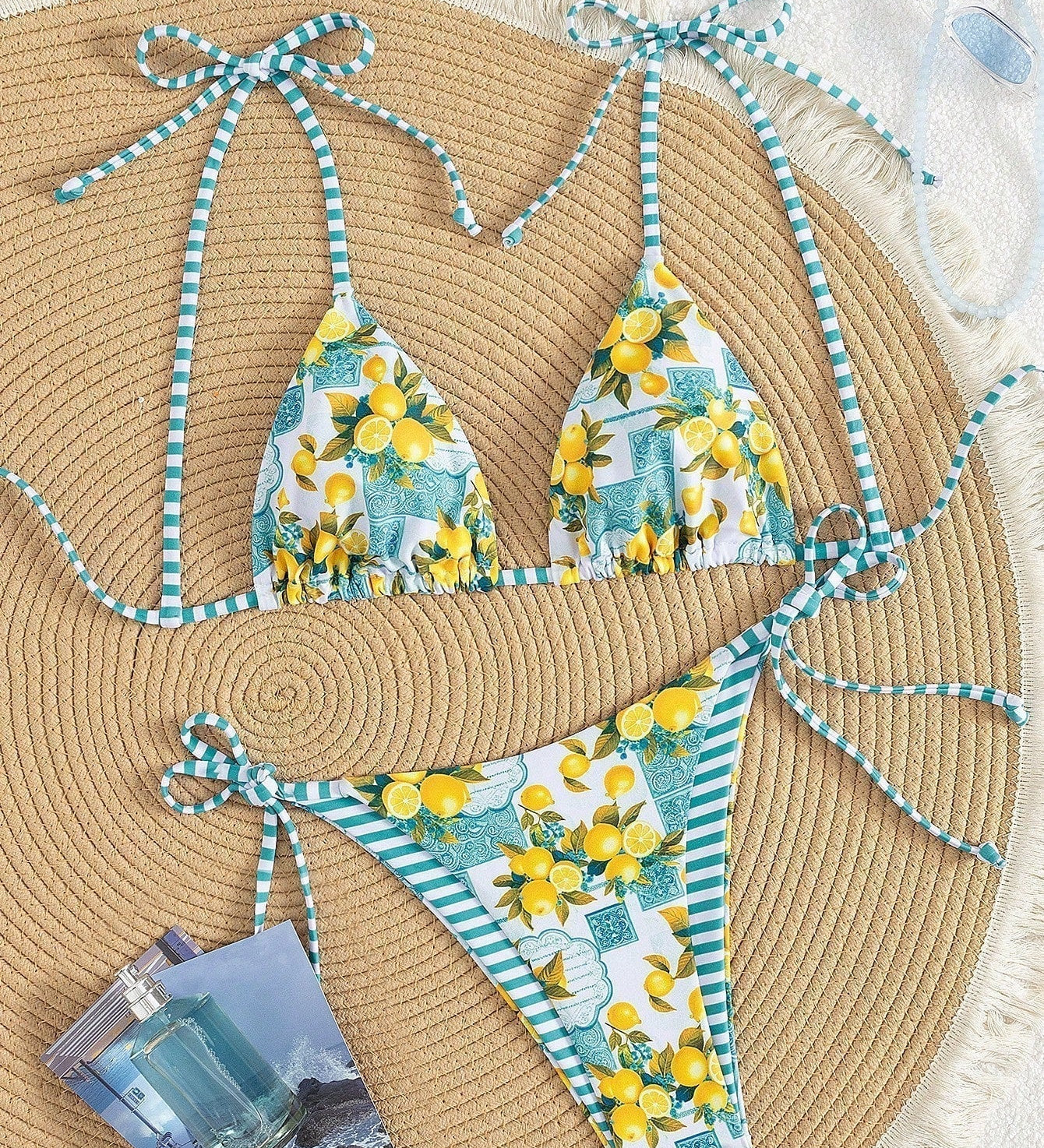 Claire - Lemon Print Triangle Bikini