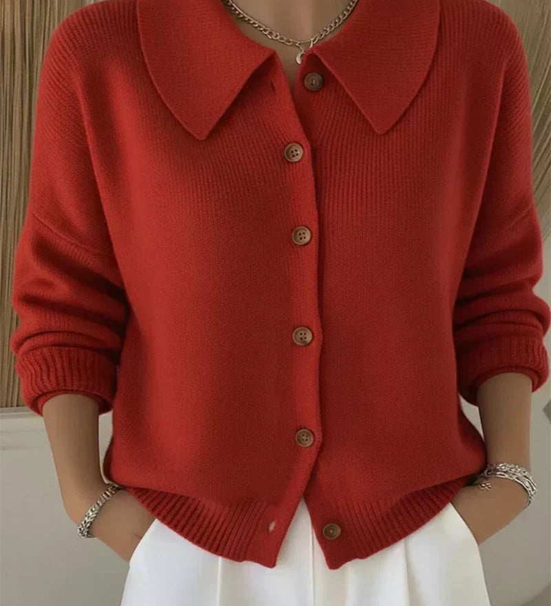 Vega | Veste en Tricot avec Col Chemise