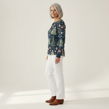 Faye - Navy Christmas Tree Sweater