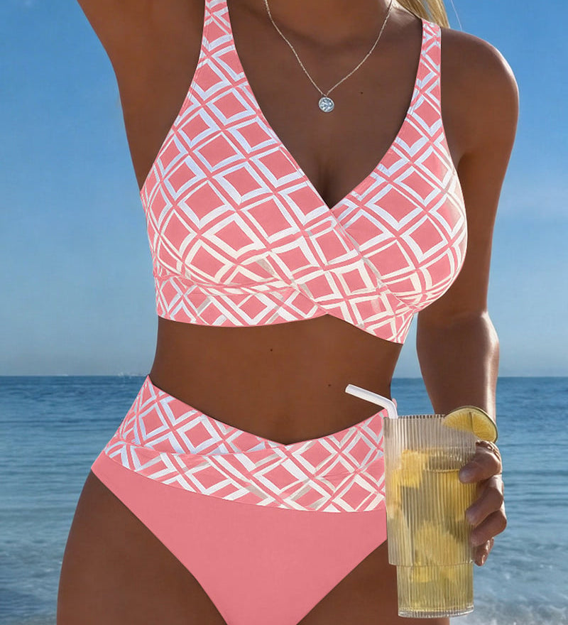 Sydney - Two-Piece Bikini with Cut-Out Bra and Diamond Pattern