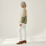 Lucy - Green and Mustard Patchwork Sweater