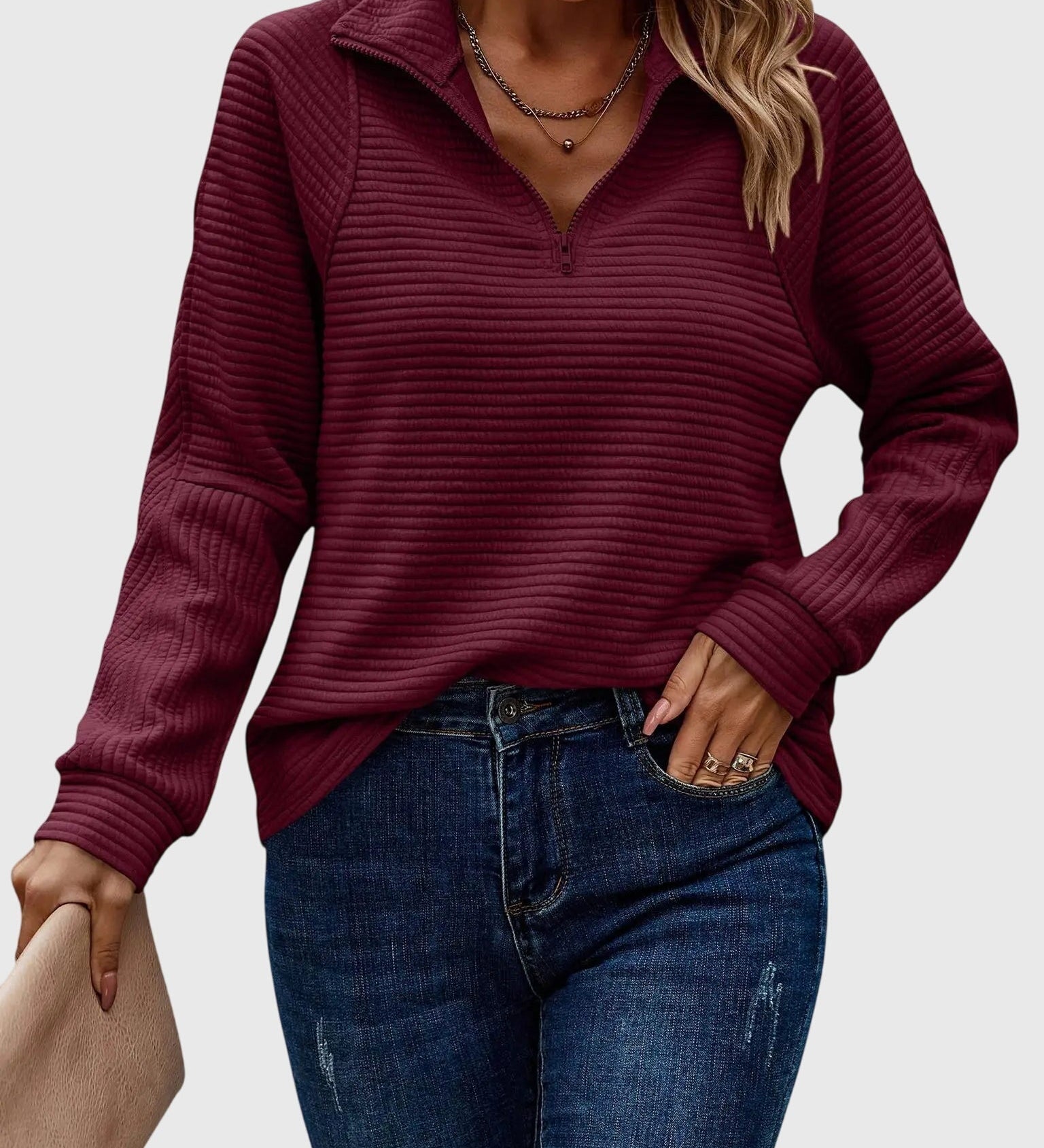 Abigail - Elegant Sweater with Zipper