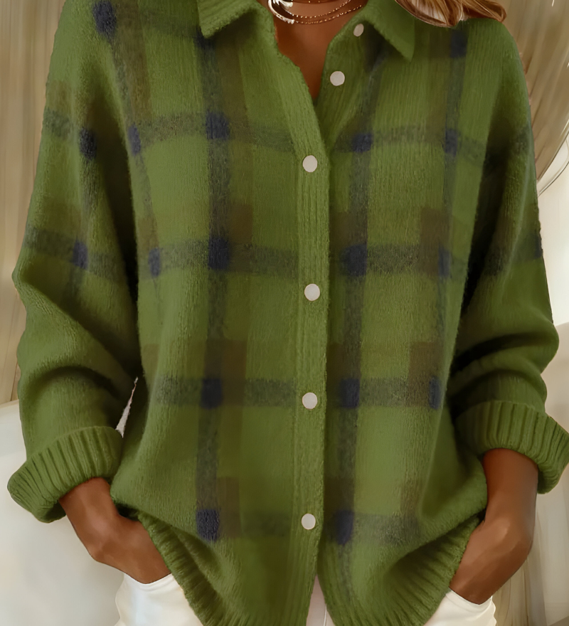 Candela | Veste en Tricot à Carreaux