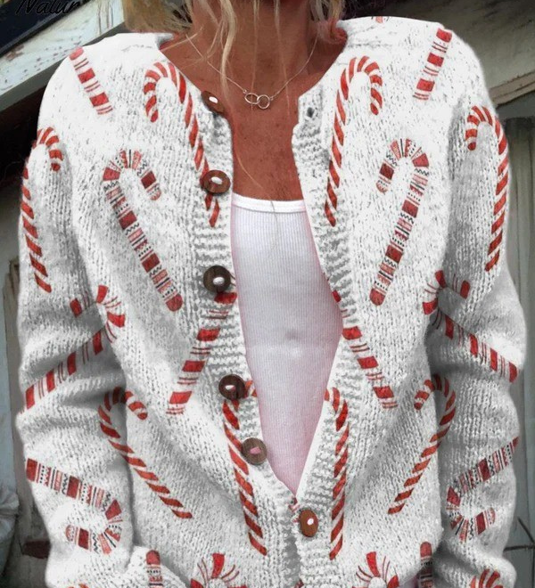 Tessa - Candy Cane Christmas Cardigan