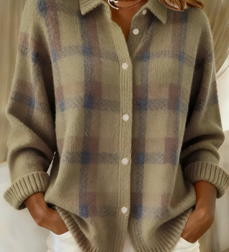 Candela | Veste en Tricot à Carreaux