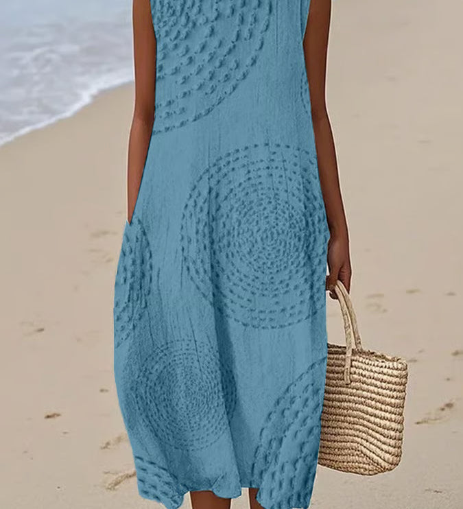 Hannah - Textured Sleeveless Maxi Dress