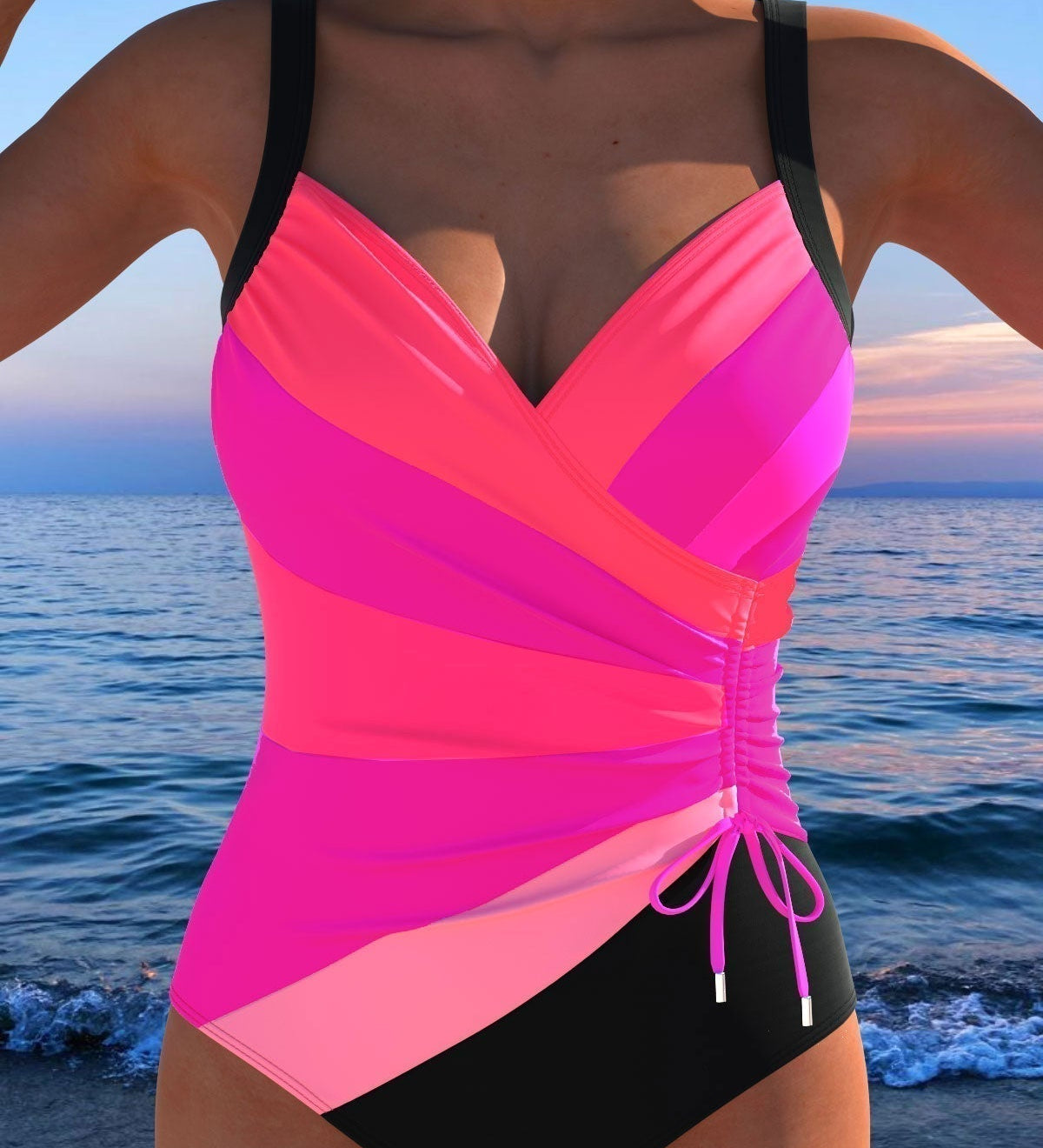 Eleanor - Elegant swimsuit with colourful print