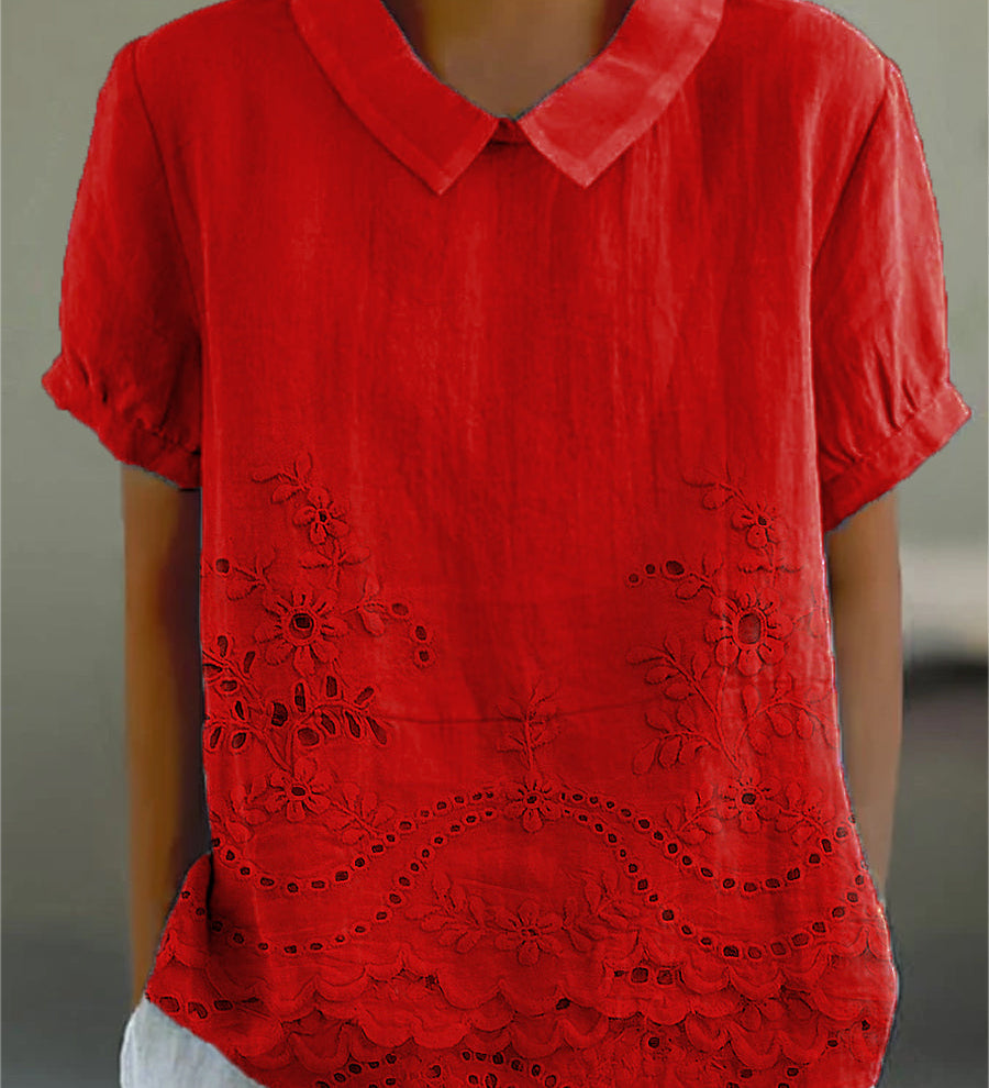 Lily - Embroidered Floral Blouse