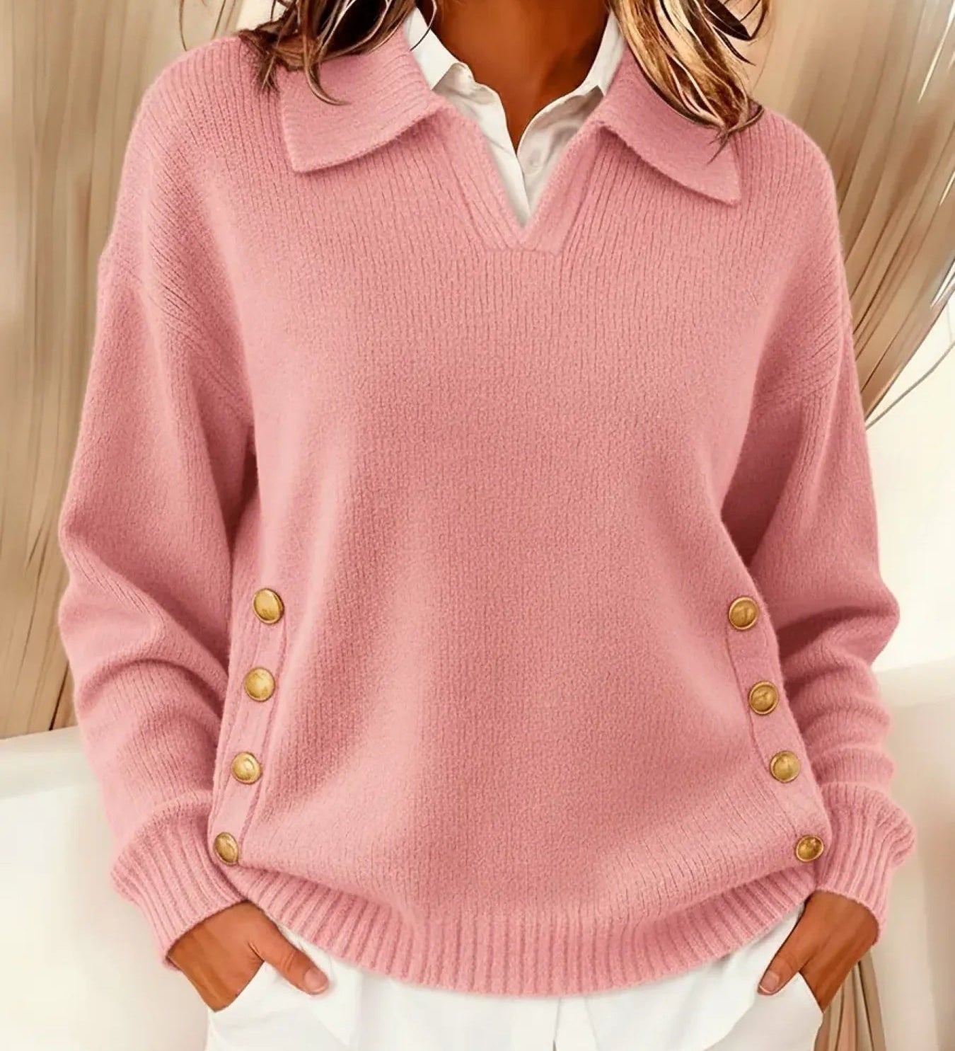 Vicenta | Pull avec Col Polo et Boutons