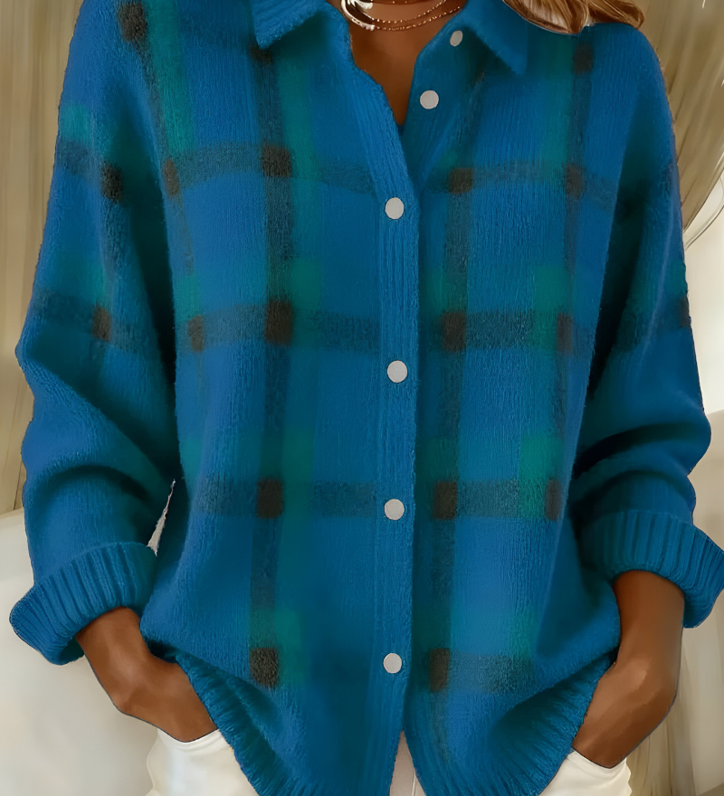 Candela | Veste en Tricot à Carreaux