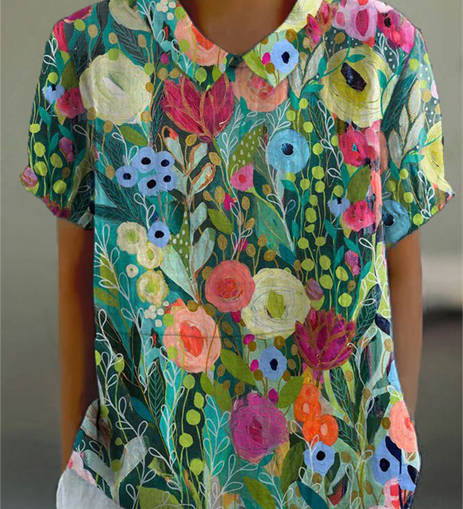 Diana - Watercolour Floral Blouse
