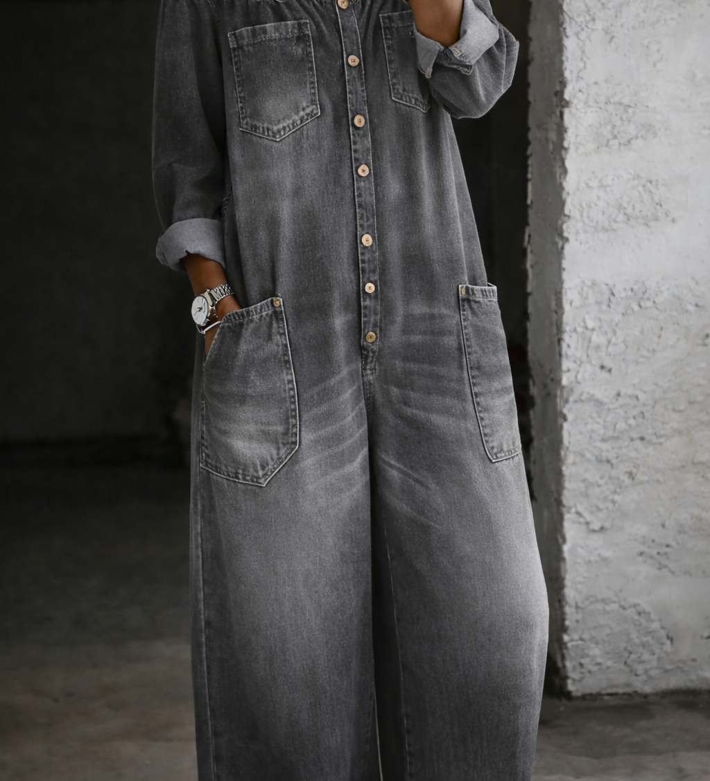 Helena - Long Sleeve Jumpsuit with Exposed Shoulders