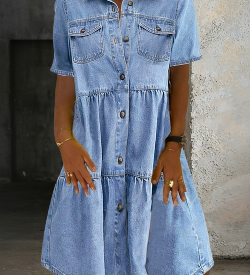 Sophia - Casual Elegant Denim Dress