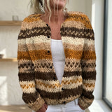 Bernadette - Warm Stripe Button Cardigan