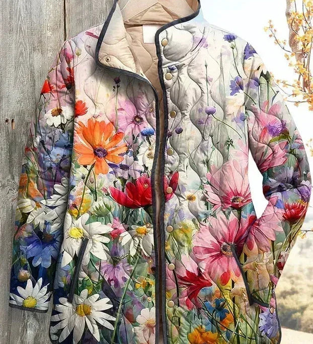 Georgina - Multicoloured Wildflower Quilted Jacket