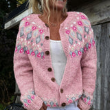 Sloane - Diamond Print Button Cardigan
