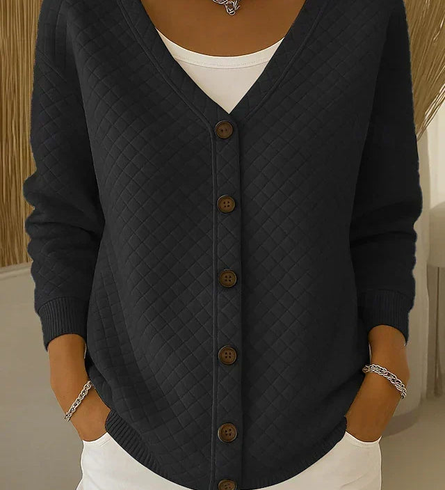 Leonor | Veste en Tricot Matelassée avec Boutons
