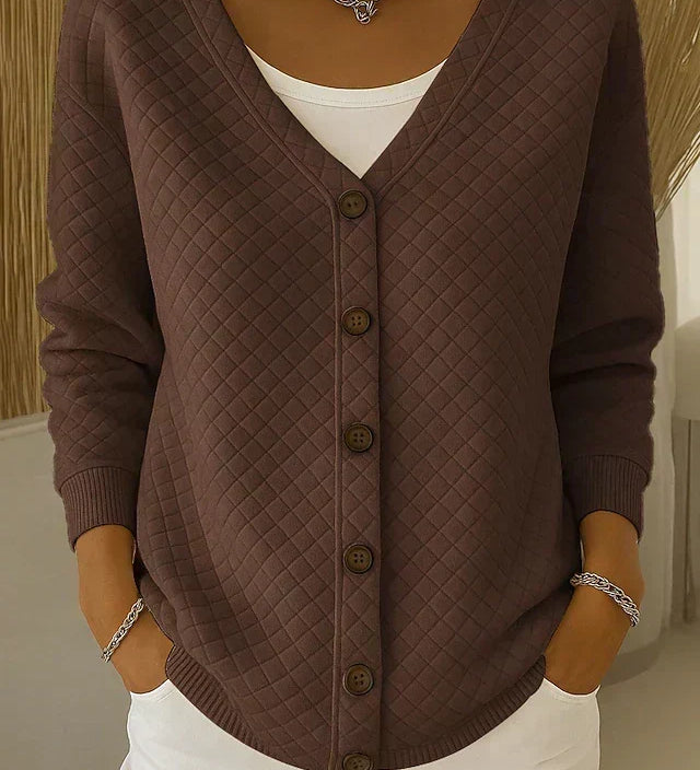 Leonor | Veste en Tricot Matelassée avec Boutons