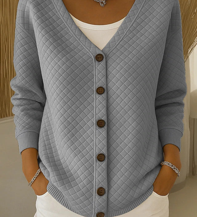Leonor | Veste en Tricot Matelassée avec Boutons
