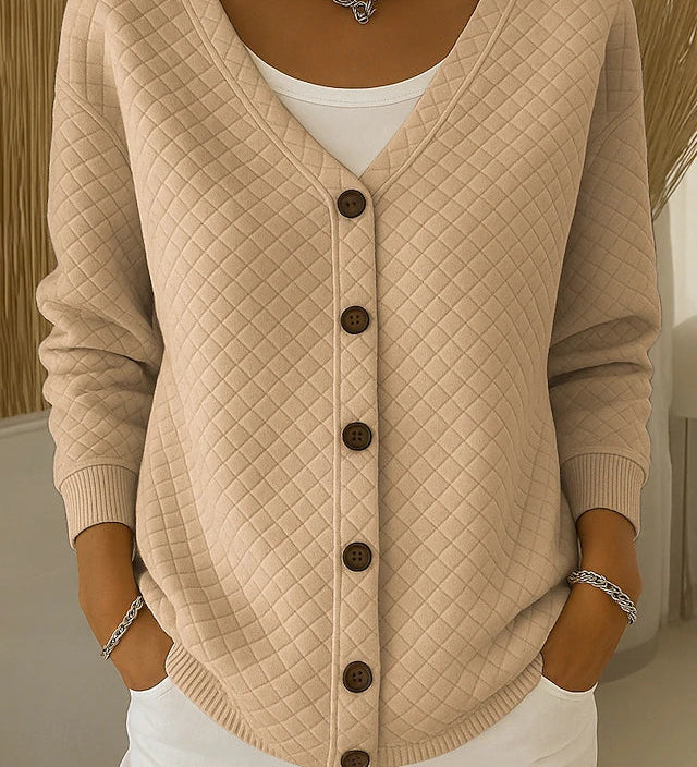 Leonor | Veste en Tricot Matelassée avec Boutons