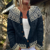 Eve - Snowflake Print Button Cardigan
