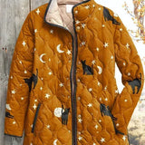 Claudia - Amber Celestial Cat Quilted Jacket