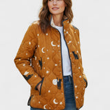 Claudia - Amber Celestial Cat Quilted Jacket