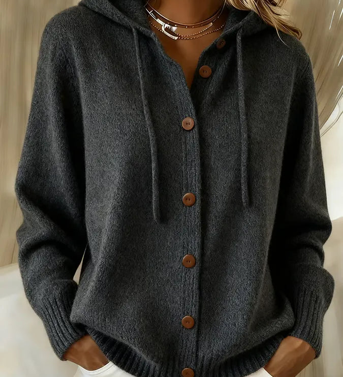 Begoña | Veste en Maille avec Capuche et Boutons