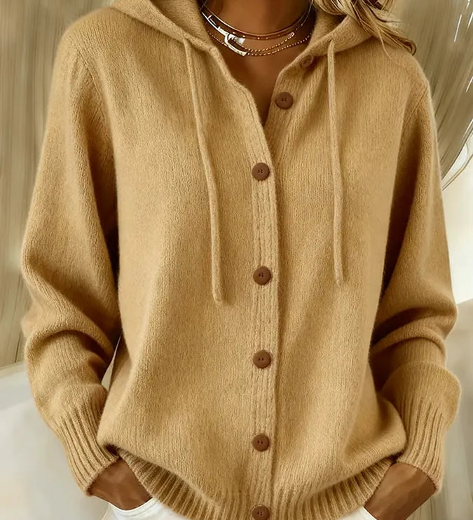 Begoña | Veste en Maille avec Capuche et Boutons