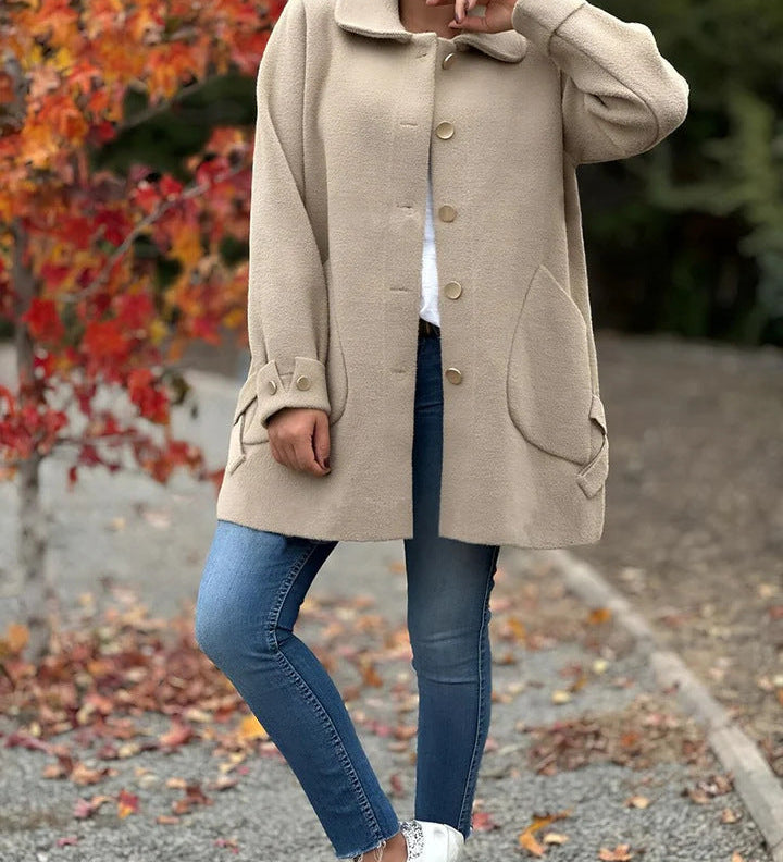 Corinne - Classic Button-Down Oversized Coat