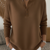 Helena | Pull en Tricot avec Boutons Henley