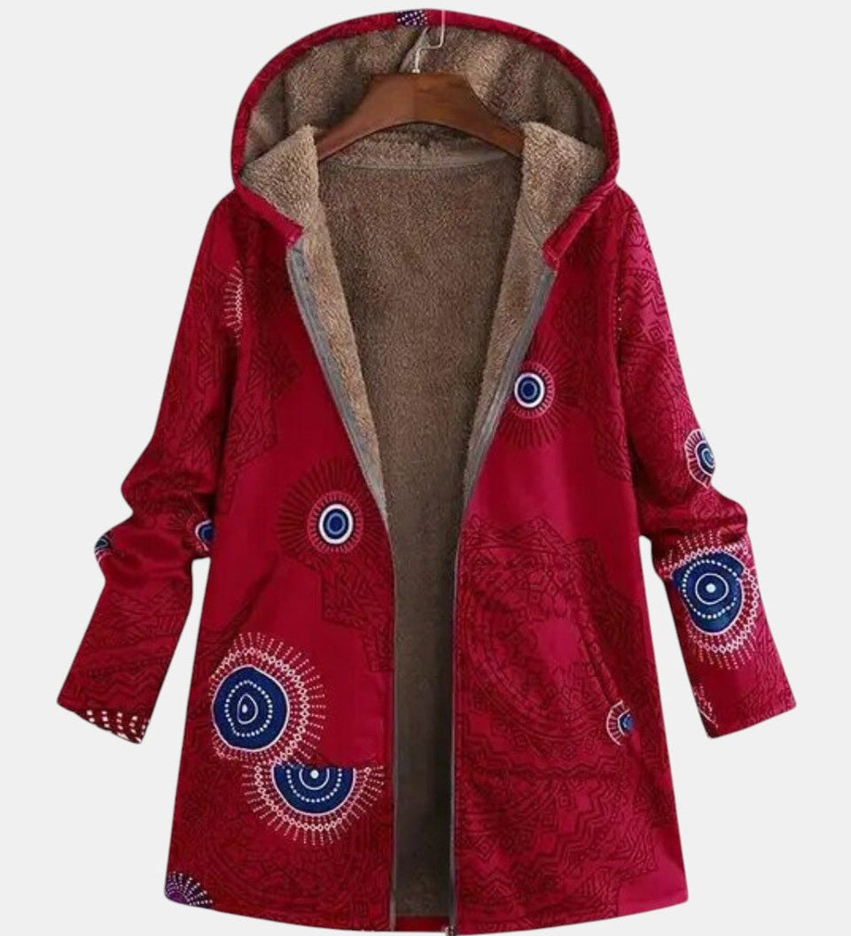 Adele - Sherpa Jacket with Ethnic Print