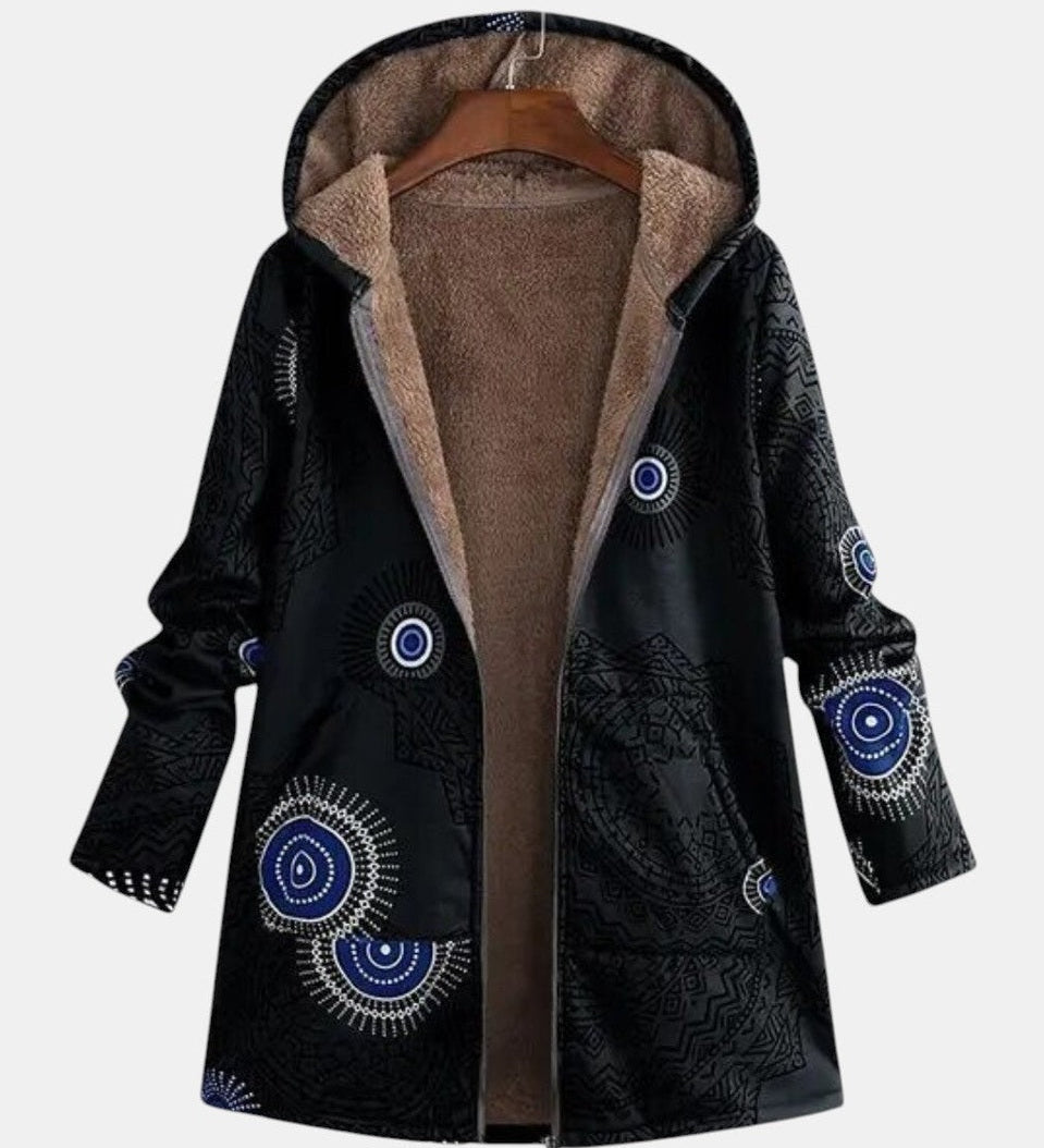 Adele - Sherpa Jacket with Ethnic Print