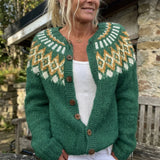 Angela - Norwegian Print Button Cardigan