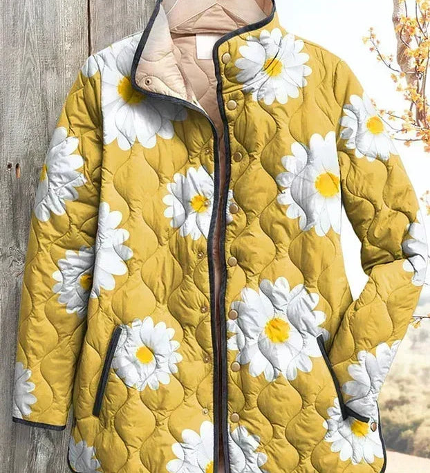 Margot - Yellow Daisy Quilted Jacket