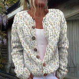 Hyacinth - Floral Print Button Cardigan