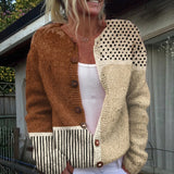 Dorothea - Minimalist Abstract Dot Button Cardigan