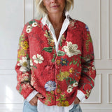 Emmeline - Retro Floral Print Button Cardigan