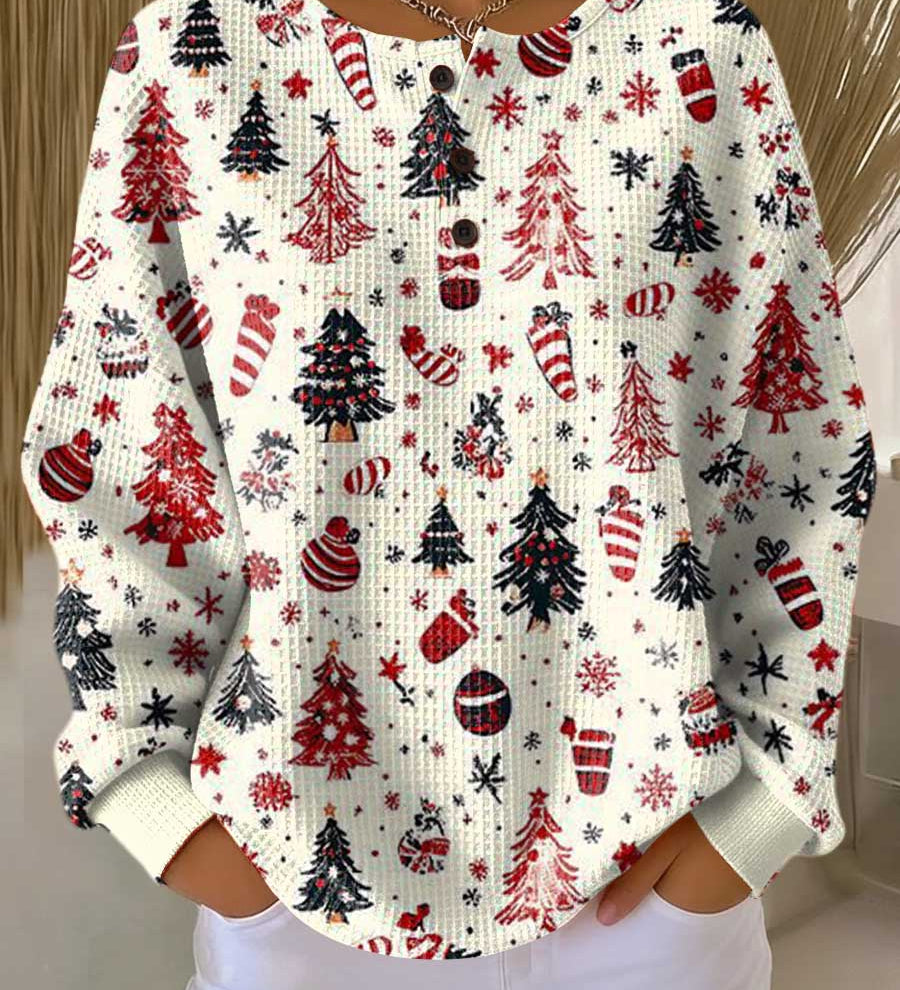 Holly - White Christmas Tree and Bauble Sweater