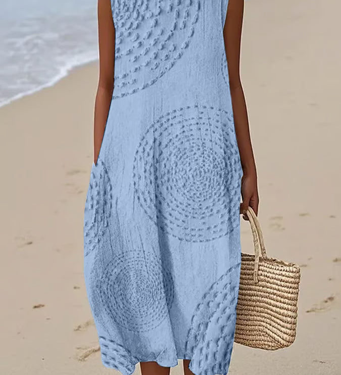 Hannah - Textured Sleeveless Maxi Dress