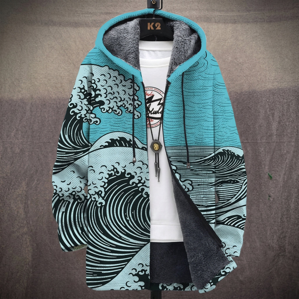 Leona - Ocean Wave Print Jacket