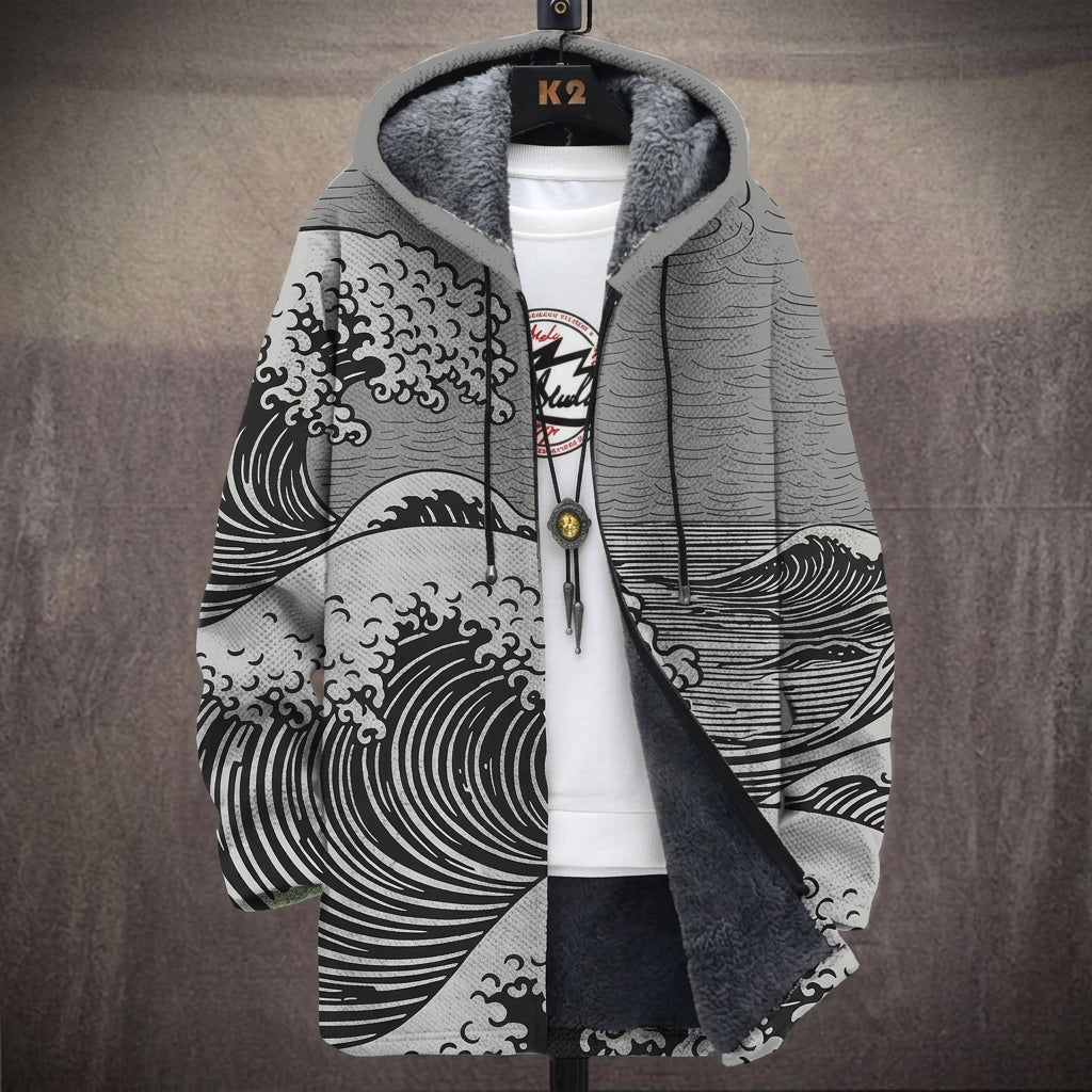 Leona - Ocean Wave Print Jacket