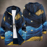 Monica - Navy Van Gogh Print Jacket