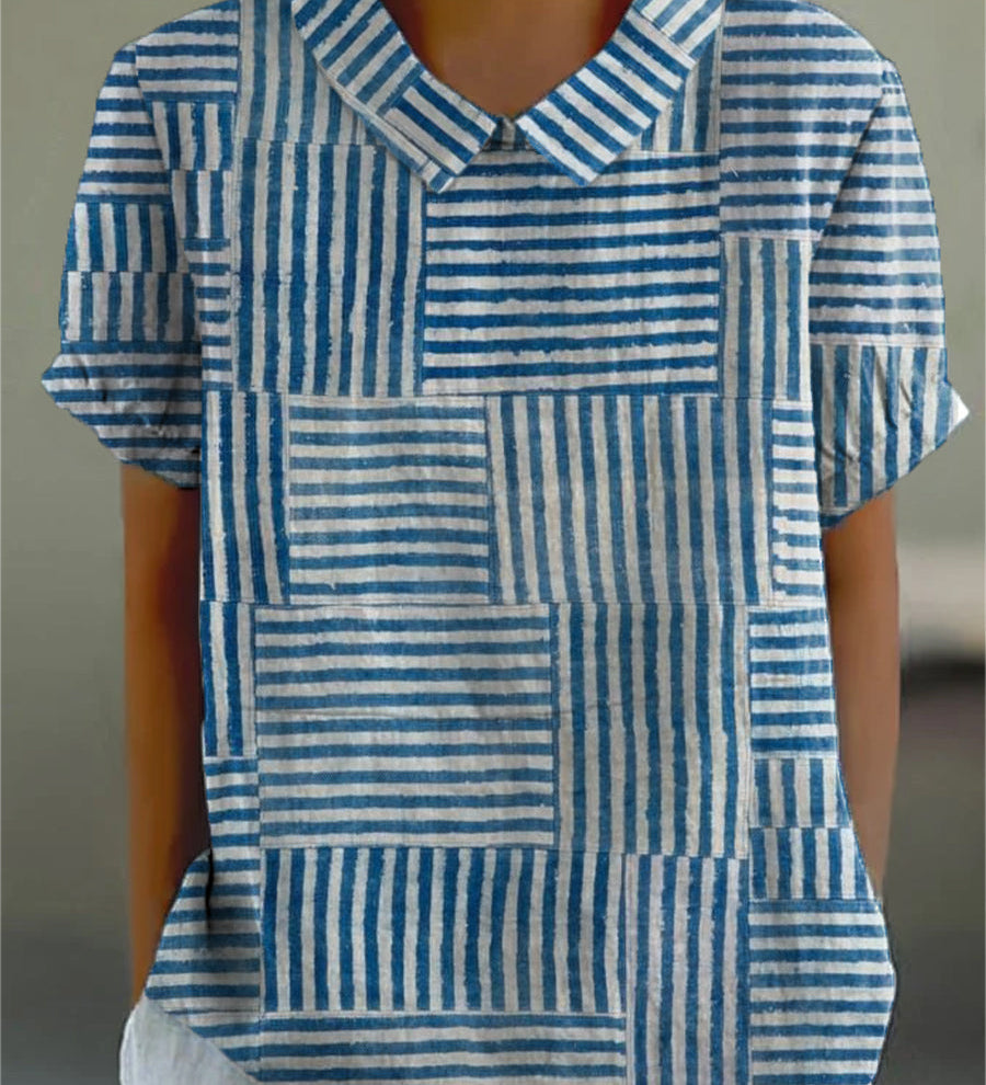 Amelia - Striped Pattern Blouse