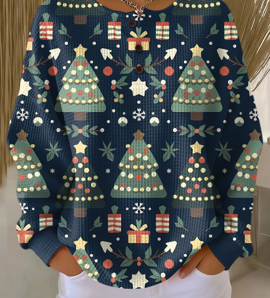 Faye - Navy Christmas Tree Sweater